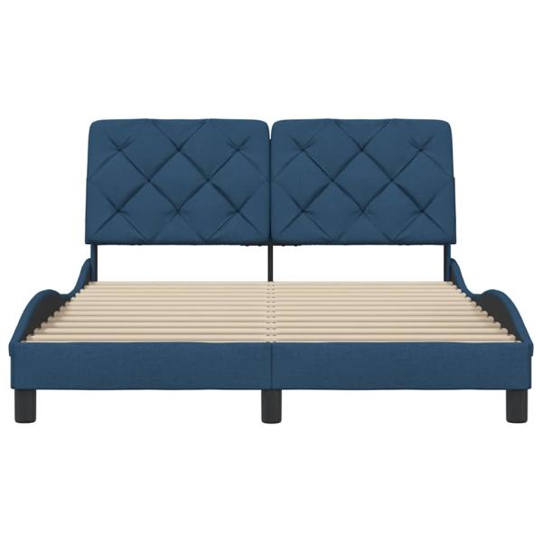 Bettgestell ohne Matratze Blau 140x190 cm Stoff