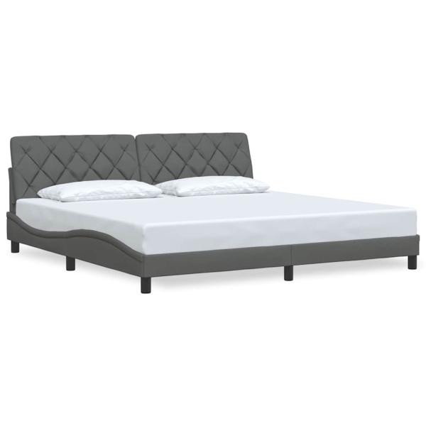 Bettgestell ohne Matratze Dunkelgrau 200x200 cm Stoff