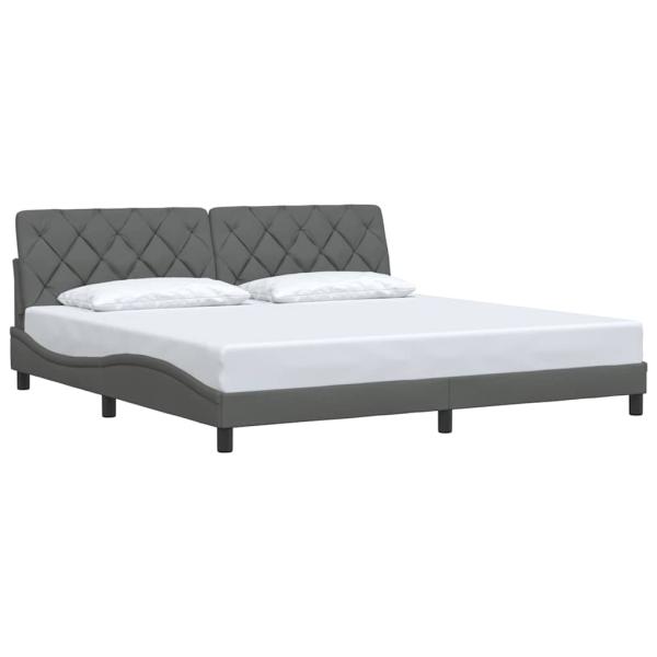 Bettgestell ohne Matratze Dunkelgrau 200x200 cm Stoff
