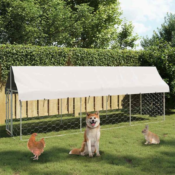 ARDEBO.de - Outdoor-Hundezwinger mit Dach 400x100x150 cm