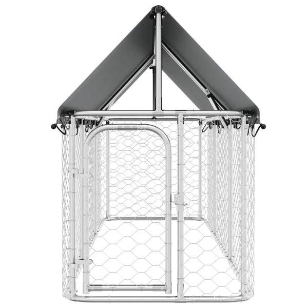 Outdoor-Hundezwinger mit Dach 400x100x150 cm