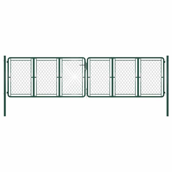 ARDEBO.de - Gartentor aus Stahl 400 x 125 cm Grün