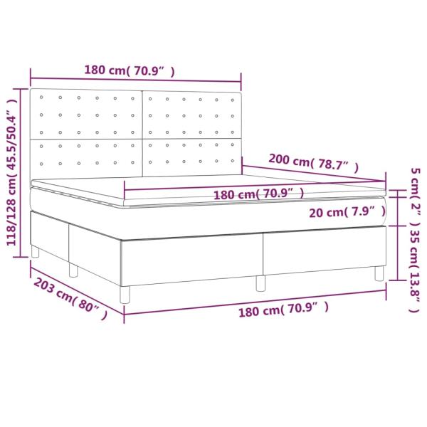Boxspringbett mit Matratze Creme 180x200 cm Kunstleder
