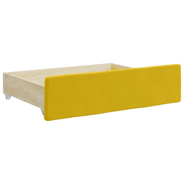 Tagesbett Ausziehbar mit Schubladen Gelb 100x200 cm Samt