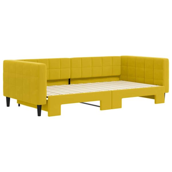 Tagesbett Ausziehbar Gelb 100x200 cm Samt