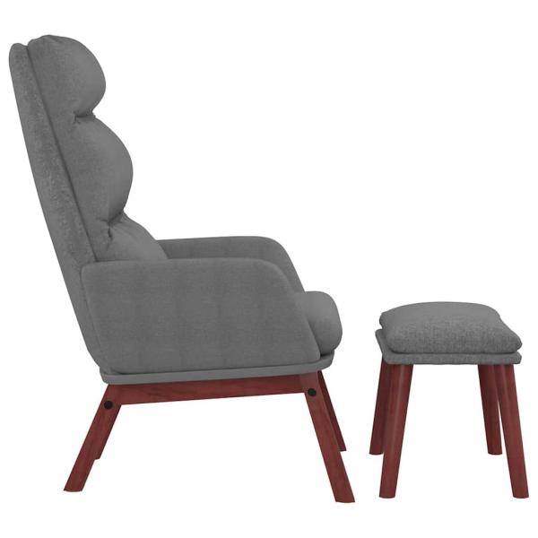 Relaxsessel mit Hocker Hellgrau Stoff