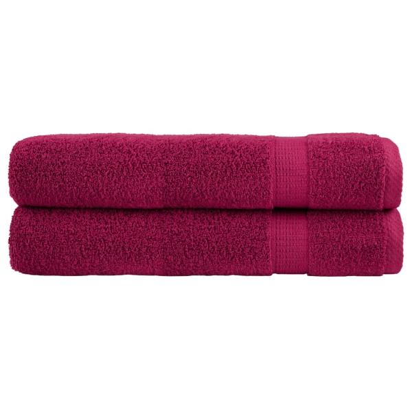 Premium Saunatücher SOLUND 2 Stk. Bordeaux 80x200 cm 600 g/m²