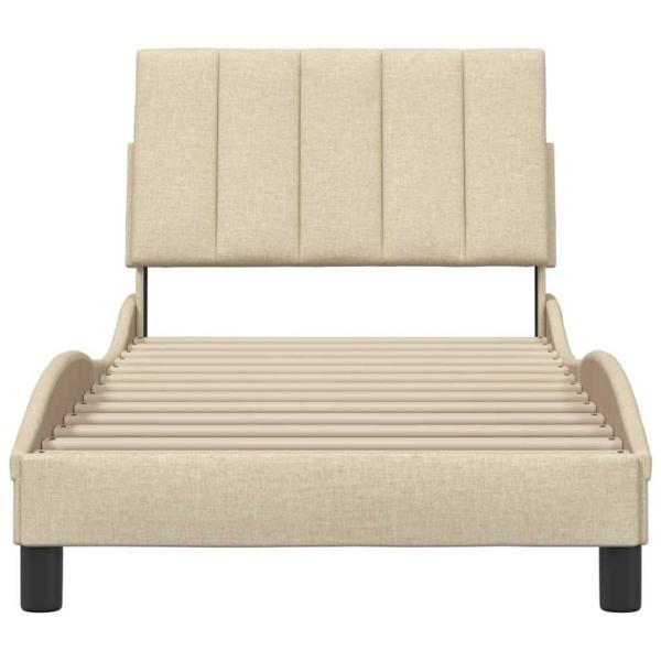 Bettgestell ohne Matratze "Hanko" Creme 90x190 cm Stoff