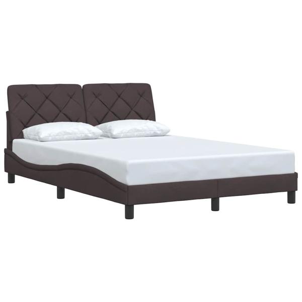 Bettgestell ohne Matratze Dunkelbraun 140x190 cm Stoff