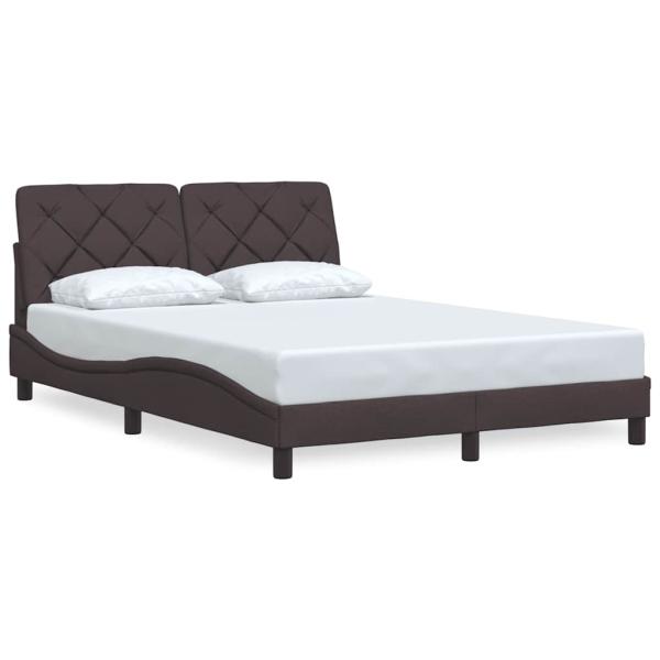 Bettgestell ohne Matratze Dunkelbraun 140x190 cm Stoff