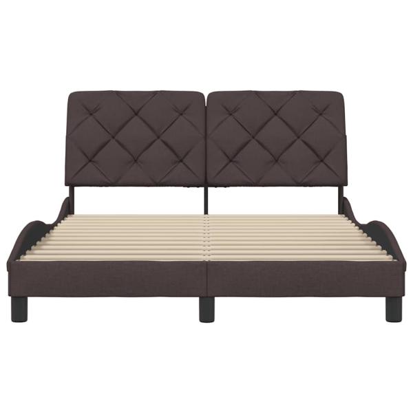 Bettgestell ohne Matratze Dunkelbraun 140x190 cm Stoff