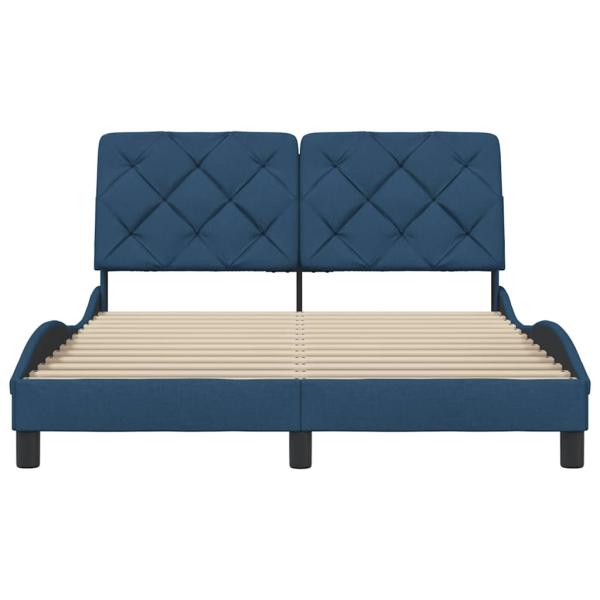 Bettgestell ohne Matratze Blau 140x200 cm Stoff