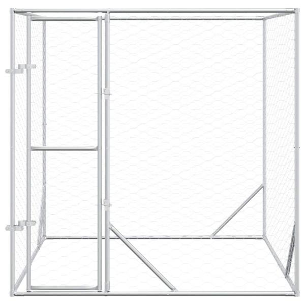Outdoor-Hundezwinger Silbern 2x2x2 m Verzinkter Stahl