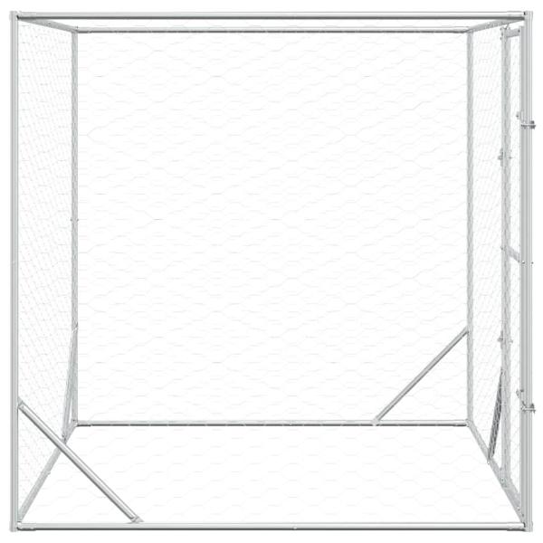 Outdoor-Hundezwinger Silbern 2x2x2 m Verzinkter Stahl