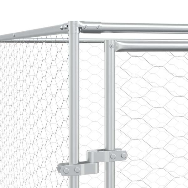 Outdoor-Hundezwinger Silbern 2x2x2 m Verzinkter Stahl