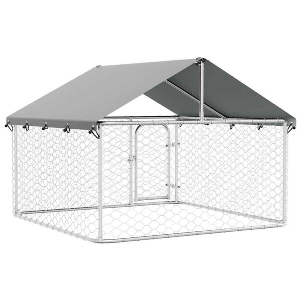 Outdoor-Hundezwinger mit Dach 200x200x150 cm