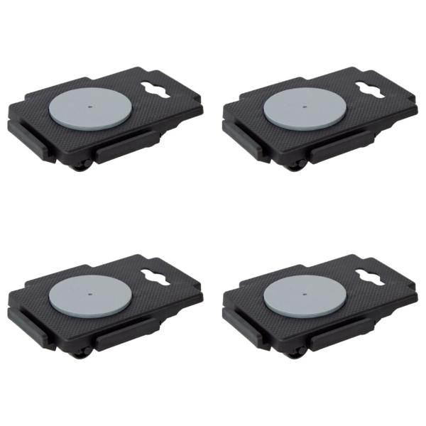 ARDEBO.de - Transportroller mit 8 Rollen 4 Stk. Schwarz Polypropylen 150 kg