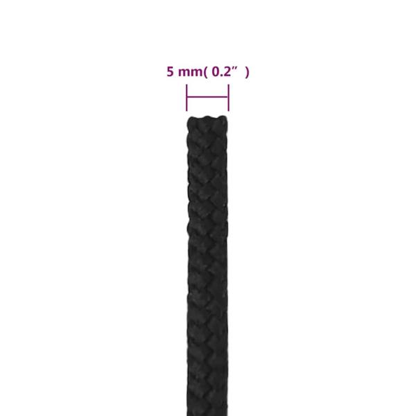 Bootsseil Schwarz 5 mm 50 m Polypropylen