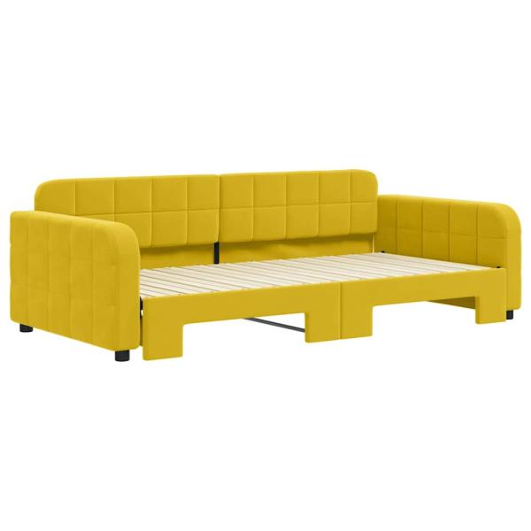 Tagesbett Ausziehbar Gelb 100x200 cm Samt