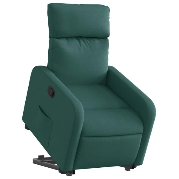 Relaxsessel mit Aufstehhilfe Dunkelgr?n Stoff