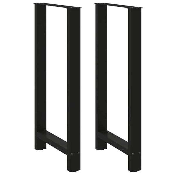 Bartischbeine Schwarz 2 Stk. 60x(110-111) cm Stahl