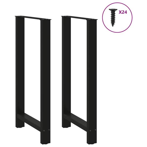 Bartischbeine Schwarz 2 Stk. 60x(110-111) cm Stahl