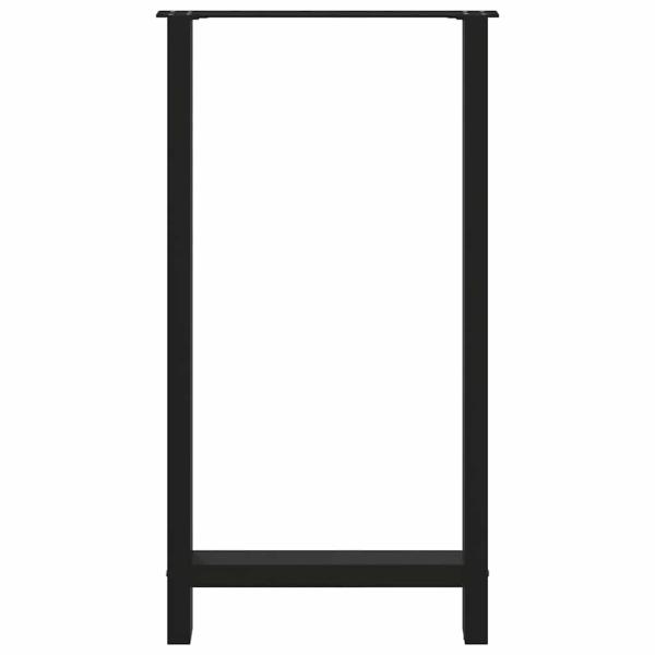 Bartischbeine Schwarz 2 Stk. 60x(110-111) cm Stahl