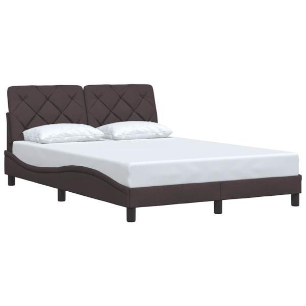 Bettgestell ohne Matratze Dunkelbraun 140x200 cm Stoff