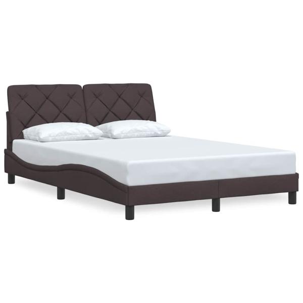 Bettgestell ohne Matratze Dunkelbraun 140x200 cm Stoff