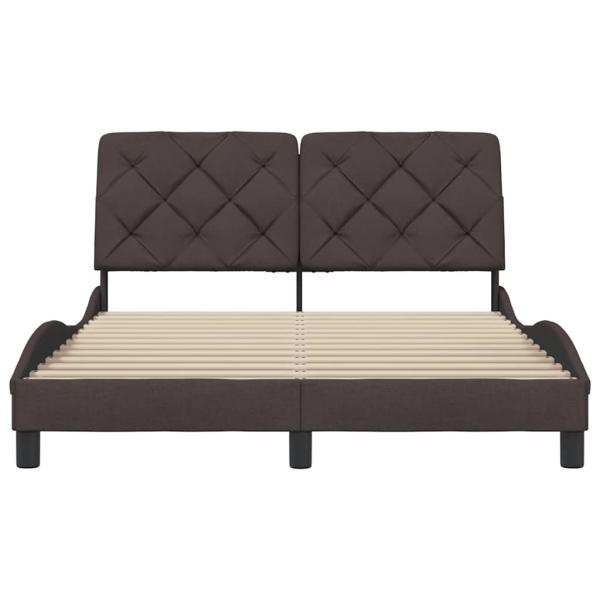 Bettgestell ohne Matratze Dunkelbraun 140x200 cm Stoff
