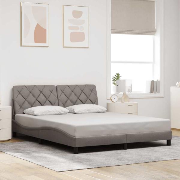 ARDEBO.de - Bettgestell ohne Matratze Taupe 160x200 cm Stoff