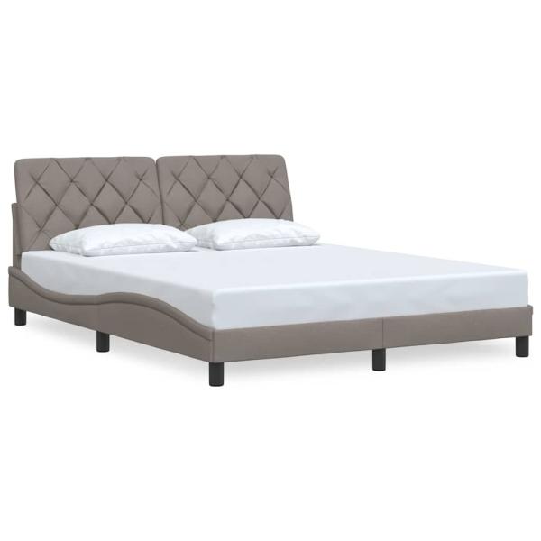 Bettgestell ohne Matratze Taupe 160x200 cm Stoff