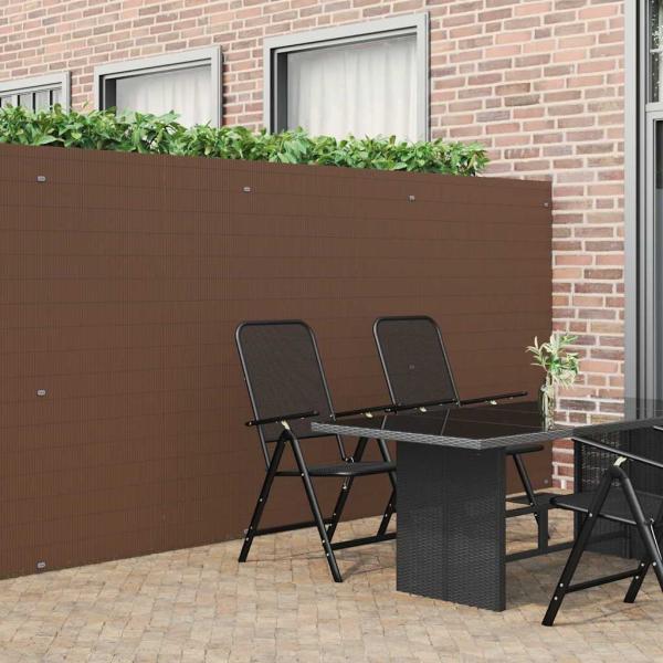 ARDEBO.de - Gartenzaun Doppelseitig Braun 1,8x3 m PVC