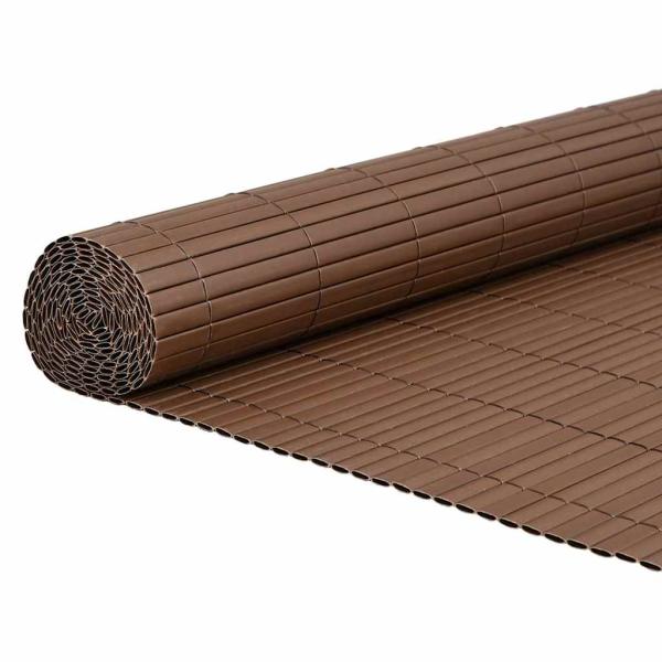 Gartenzaun Doppelseitig Braun 1,8x3 m PVC