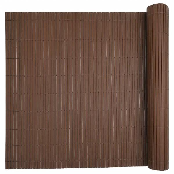 Gartenzaun Doppelseitig Braun 1,8x3 m PVC