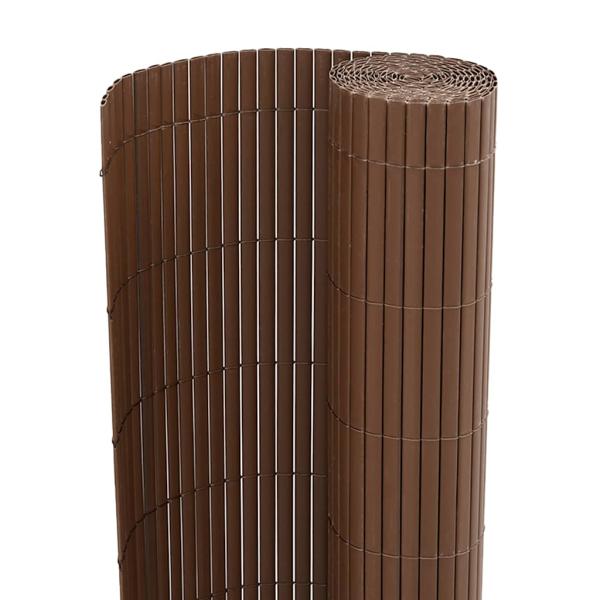 Gartenzaun Doppelseitig Braun 1,8x3 m PVC