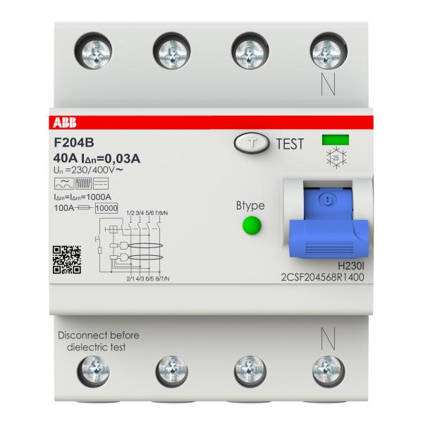 ABB FI-Schutzschalter 4-polig Typ B "F204B" 40 A 30 mA