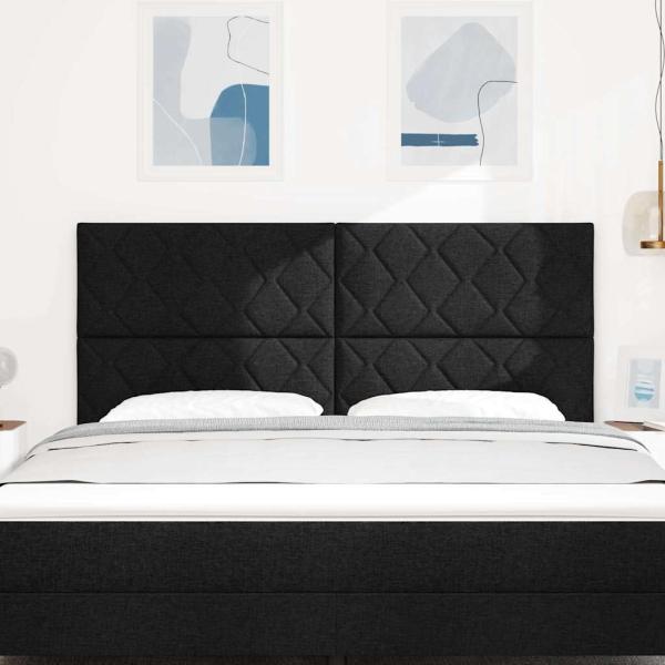 LED Kopfteil Schwarz 180 cm Stoff