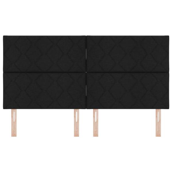 LED Kopfteil Schwarz 180 cm Stoff