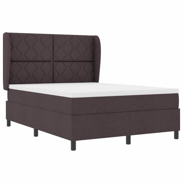Boxspringbett mit Kopfteil Dunkelbraun 160 x 200 cm Stoff