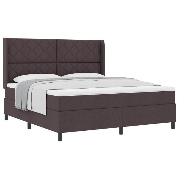 Boxspringbett mit Kopfteil Dunkelbraun 180 x 200 cm Stoff