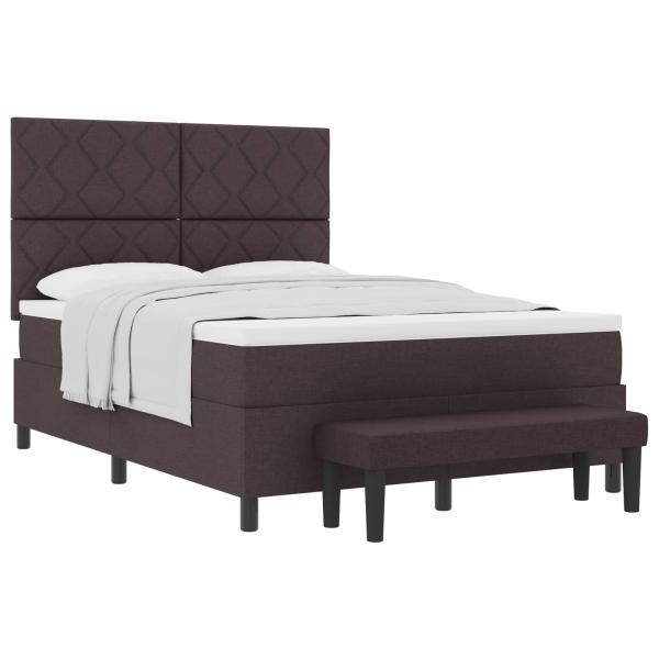 Boxspringbett mit Kopfteil Dunkelbraun 160 x 200 cm Stoff