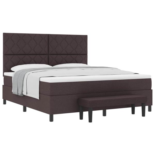 Boxspringbett mit Kopfteil Dunkelbraun 180 x 200 cm Stoff