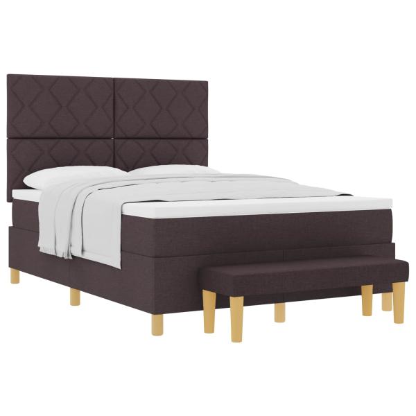 Boxspringbett mit Kopfteil Dunkelbraun 200 x 160 cm Stoff