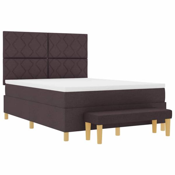 Boxspringbett mit Kopfteil Dunkelbraun 200 x 160 cm Stoff
