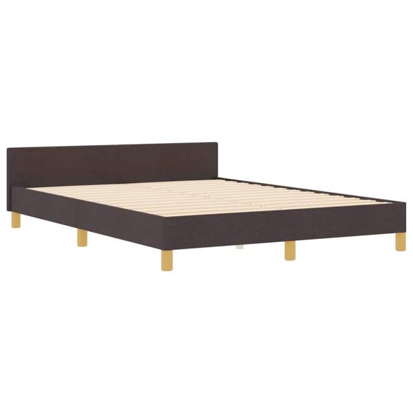 Bettgestell mit Kopfteil Dunkelbraun 160 x 200 cm Stoff
