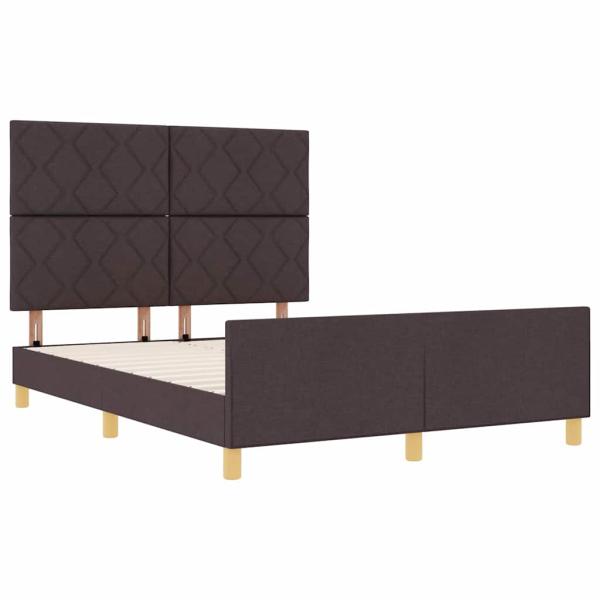 Bettgestell mit Kopfteil Dunkelbraun 160 x 200 cm Stoff