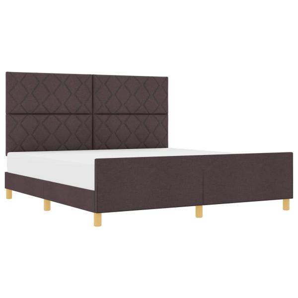 Bettgestell mit Kopfteil Dunkelbraun 180 x 200 cm Stoff