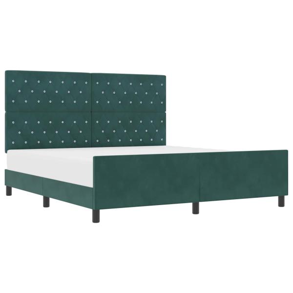 Boxspringbett mit Kopfteil Dunkelgrün 180 x 200 cm Samt