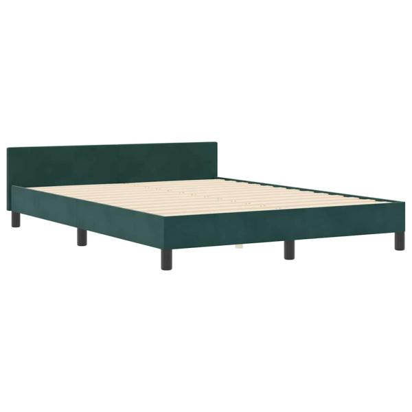 Boxspringbett mit Kopfteil Dunkelgrün 180 x 200 cm Samt